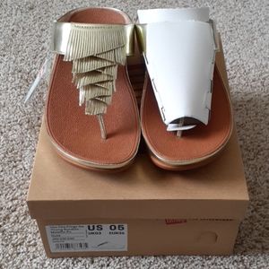 FitFlop gold metallic thong sandals
